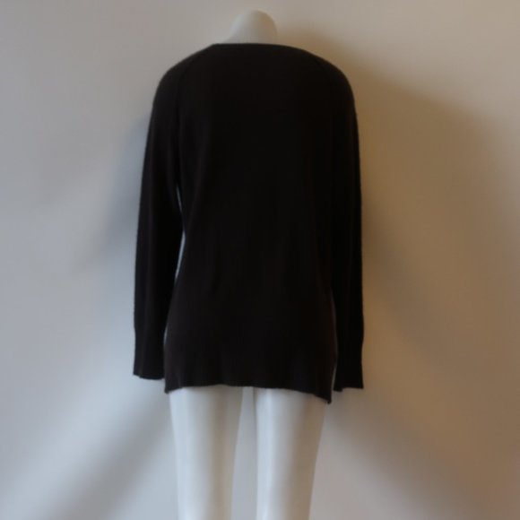 WOMENS SAKS FIFTH AVENUE BLACK LABEL BROWN PULLOVER CASHMERE SWEATER XL * - Picture 10 of 14
